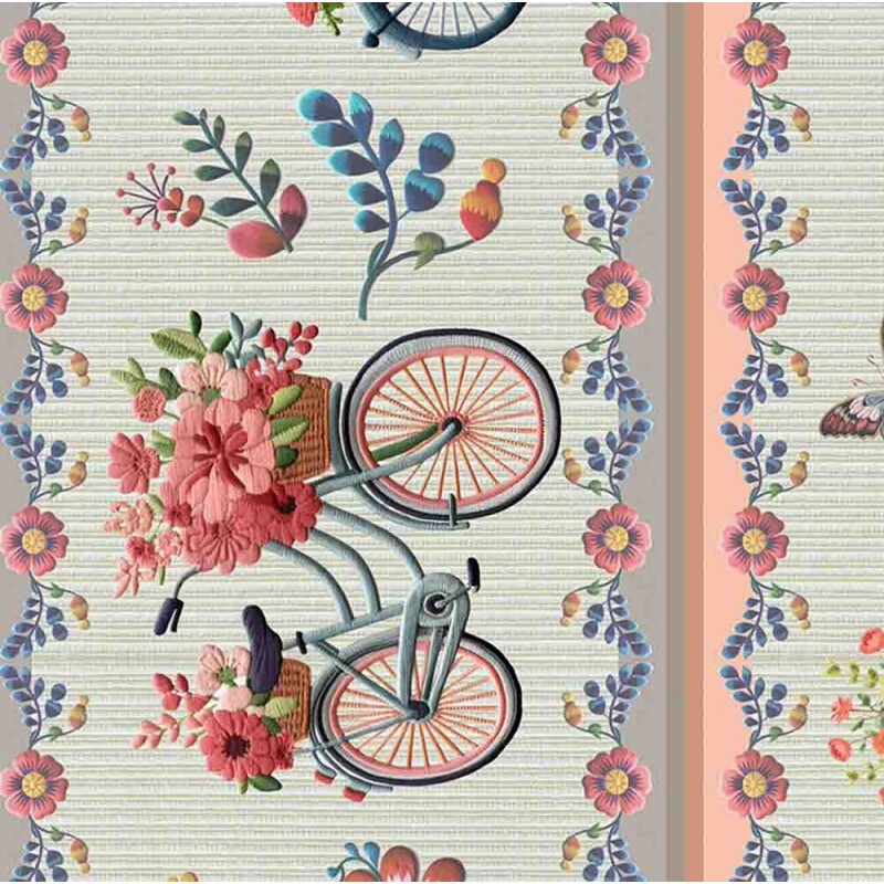COLEÇÃO BICICLETAS - PANO PRA MANGGA - TRIC.DIGITAL - BARRADO DE FAIXAS DE BIKES- ( 82395 VAR,01 ) - C