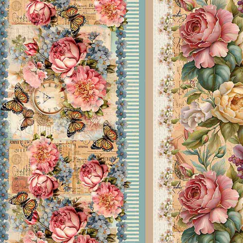COLEÇÃO VINTAGE FLOWERS  - TRIC.DIGITAL - BARRADO DE FAIXA FLORAL - ( 83806 VAR,01 ) - C