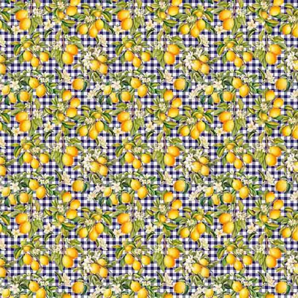 COLEÇÃO PANO PRA MANGGA - TRIC.DIGITAL -  LIMAO C/ XADREZ ROYAL - ( 88251 VAR,01 ) - C