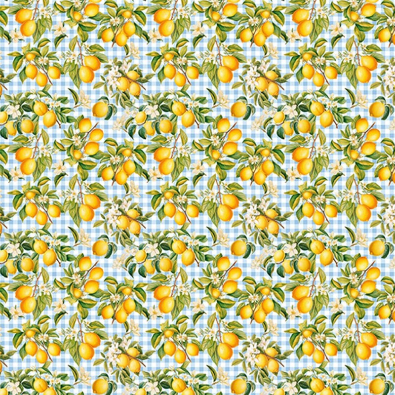 COLEÇÃO PANO PRA MANGGA - TRIC.DIGITAL - LIMAO C/ XADREZ AZUL CL - ( 88251 VAR,02 ) - C