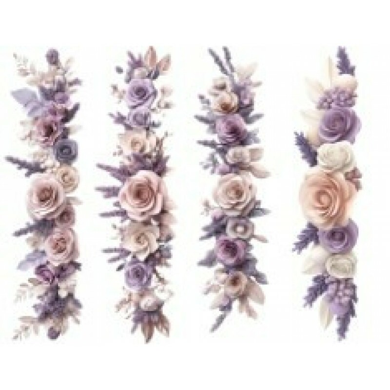 TRANSFER TEXTIL PASSE E CRIE - 4 BARRADOS NA HORIZONTAL FLORES LARANJA