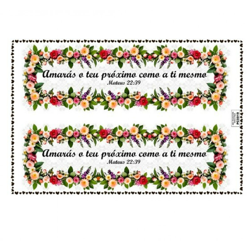 TRANSFER TEXTIL PASSE E CRIE - AMARÁS O TEU PRÓXIMO COMO A TI MESMO