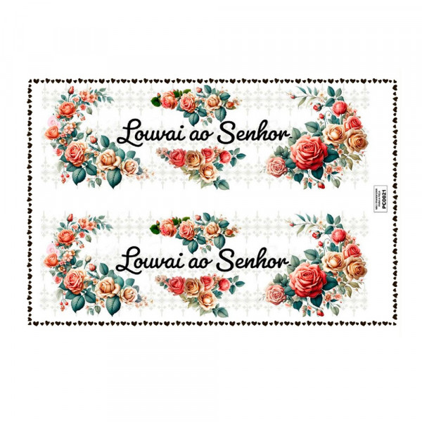 TRANSFER TEXTIL PASSE E CRIE - LOUVAI AO SENHOR