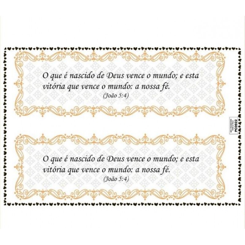 TRANSFER TEXTIL PASSE E CRIE - O QUE É NASCIDO DE DEUS, VENCE O MUNDO