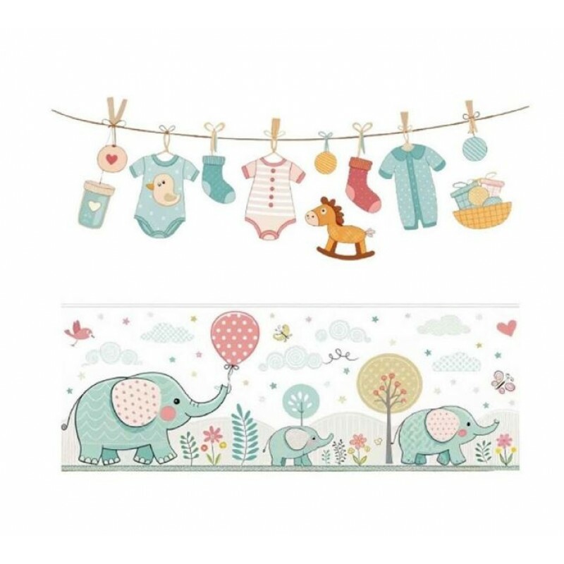 TRANSFER TEXTIL PASSE E CRIE - INFANTIL VARAL E ELEFANTE
