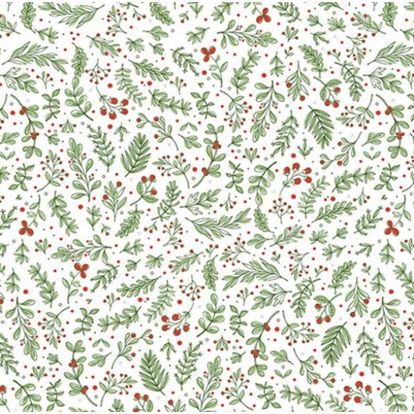 SARJA HIDRORREPELENTE NATAL 2025 - COLEÇÃO POE NA MESA - BARRADO DE AZEVINHO - 100% ALGODÃO 05330-001