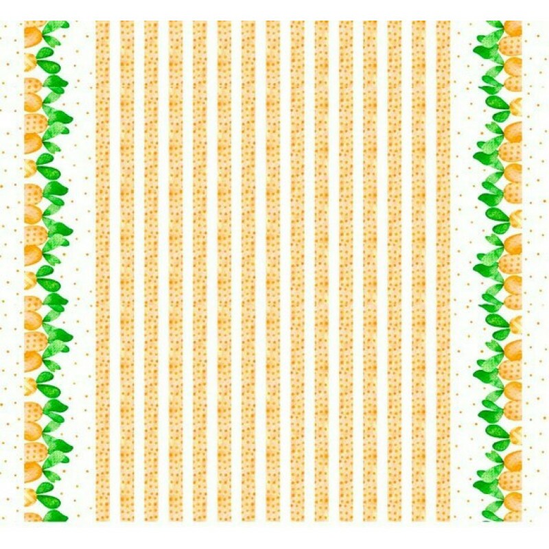 COL.DOCE ALGODÃO PASCOA 2025 - SARJA DIGITAL EST. IMP. BARRADO DE CENOURA C/ LITRAS - 91177-01 C