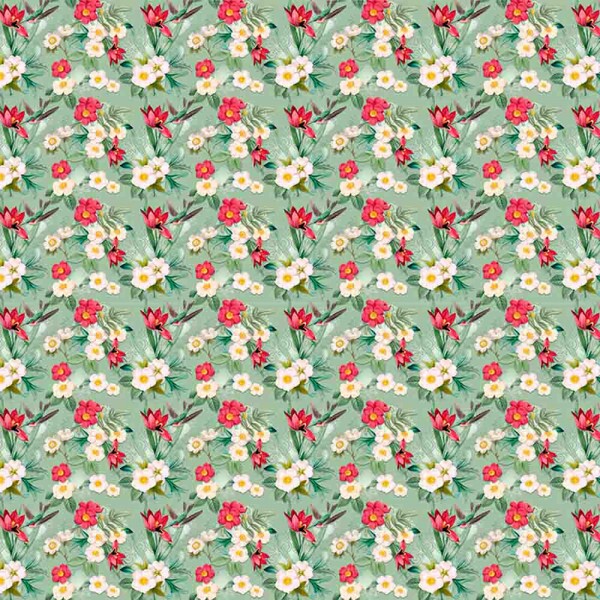 COLEÇÃO TULIPANO -STORIA STAMPA/ AMANDA ANSALDO -TRIC.DIGITAL - TULIPANO MENTA - ( 88599 var,01 ) - C