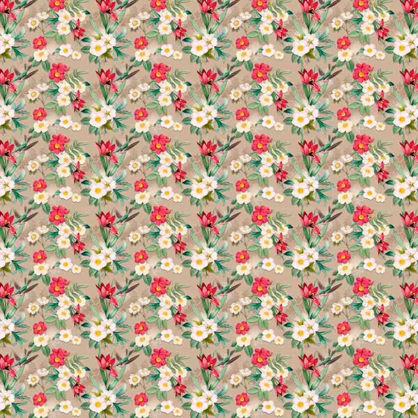 COLEÇÃO TULIPANO -STORIA STAMPA/ AMANDA ANSALDO -TRIC.DIGITAL - TULIPANO BEGE - ( 88599 var,02 ) - C