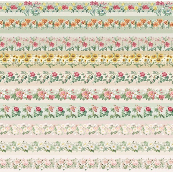 COL/ FRUITS & FLOWERS - TRIC. EST - DIGITAL - STORIA STAMPA - FLORES FAIXA 14,50 CM - ( 80062 VAR,01 ) - C