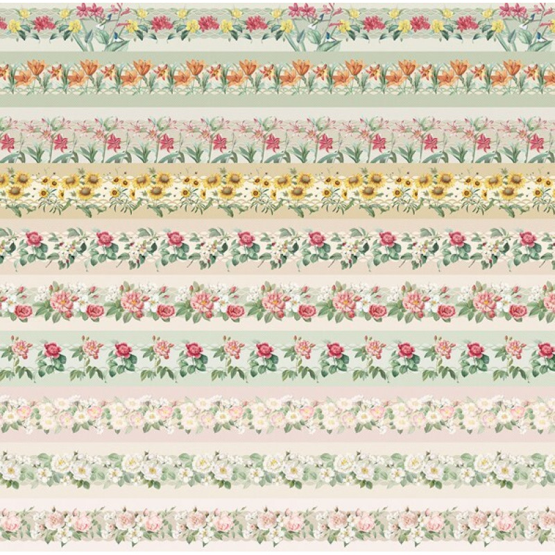 COL/ FRUITS & FLOWERS - TRIC. EST - DIGITAL - STORIA STAMPA - FLORES FAIXA 14,50 CM - ( 80062 VAR,01 ) - C