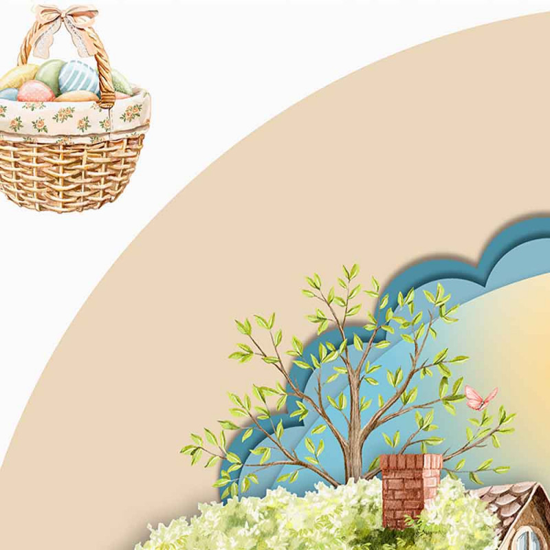 COL/ EASTER PARTY - TRIC. DIGITAL PASCOA 2024 - JOGOS DE SOUSPLAT BEGE -( 1,50 x 0,50cm) - ( 82363 - 01D ) - C