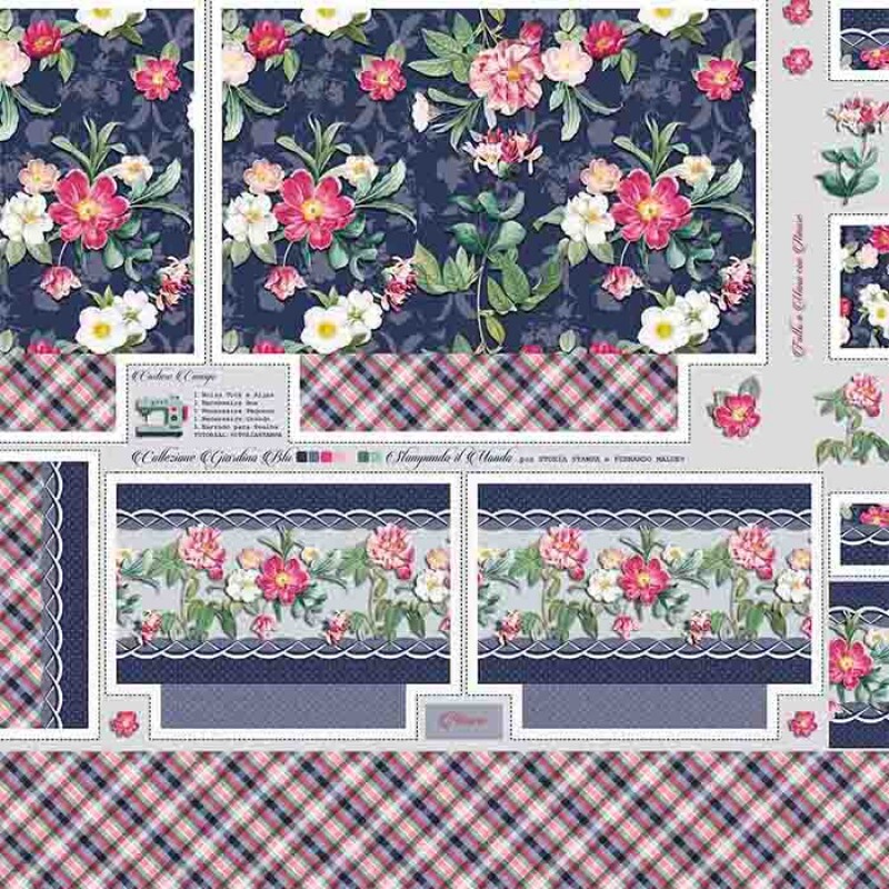 COLEÇÃO GIARDINO - TRIC. EST - DIGITAL - PAINEL GIARDINO BLU - ( 1,48M x 82cm ) - 87334-01 C