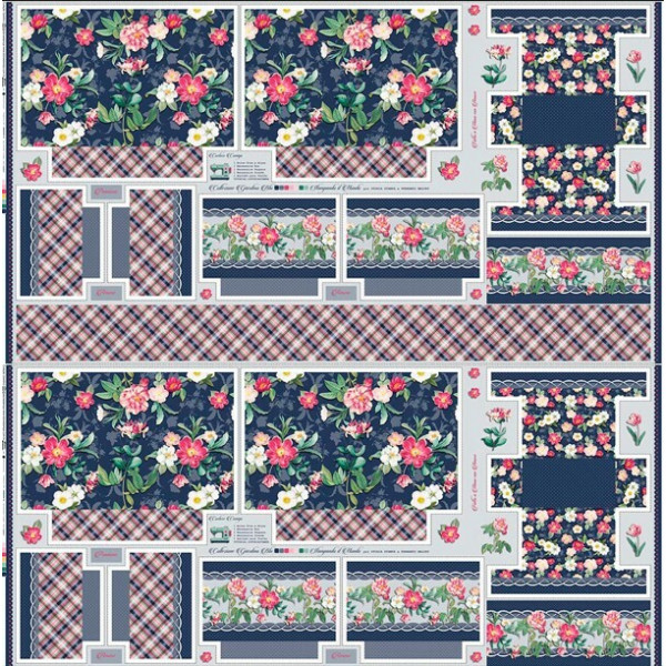 COLEÇÃO GIARDINO - TRIC. EST - DIGITAL - PAINEL GIARDINO BLU - ( 1,48M x 82cm ) - 87334-01 C