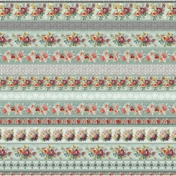 COL/ MAISON CHIC BY SENHORA DOS TECIDOS - TRIC. BARRADO DE FAIXAS VERDE - CUPCAKE