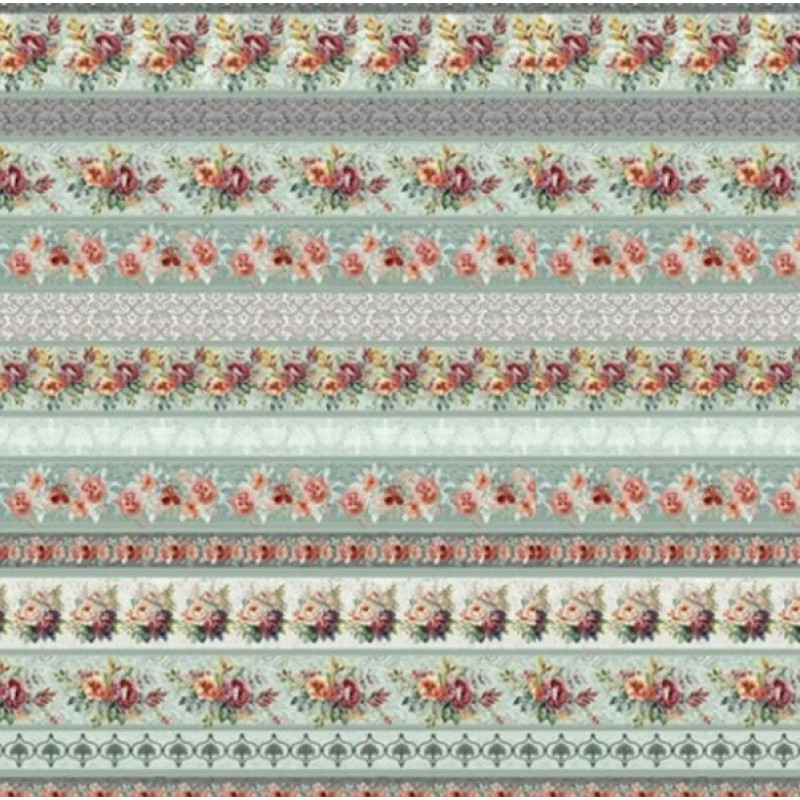 COL/ MAISON CHIC BY SENHORA DOS TECIDOS - TRIC. BARRADO DE FAIXAS VERDE - CUPCAKE