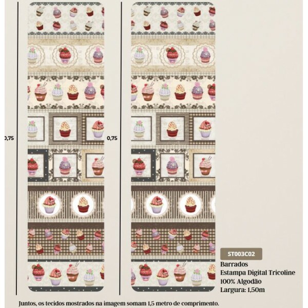 COL/ MAISON CHIC BY SENHORA DOS TECIDOS - TRIC. BARRADO DE FAIXAS VERDE - CUPCAKE